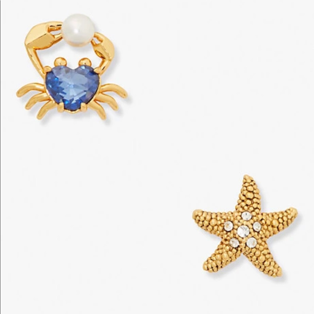 $58 Kate Spade Sea Star Starfish And Crab Earrings - Picture 4 of 6